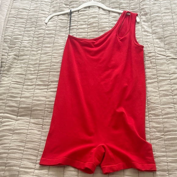 Red One-Shoulder Romper - Picture 1 of 1
